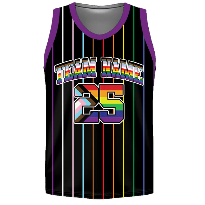 Personalized Name LGBT Pride Month Basketball Jersey