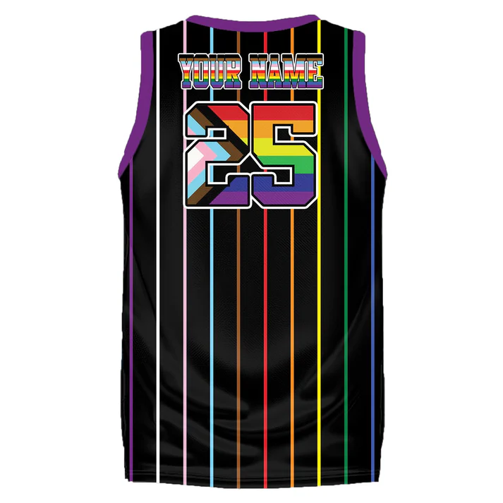 Personalized Name LGBT Pride Month Basketball Jersey