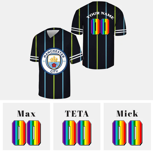 Custom Names, Numbers - Manchester City Football Jersey