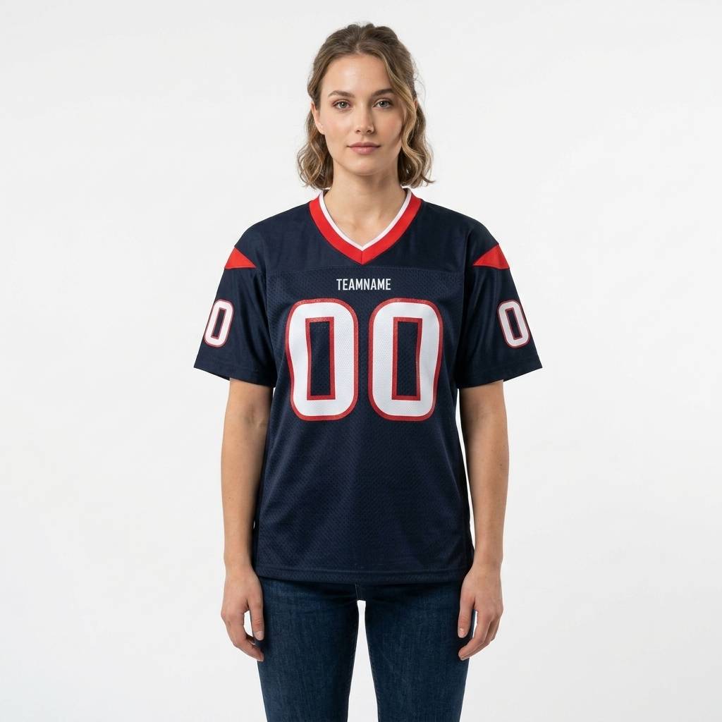 Custom Black & White/Red Classic Football Jersey