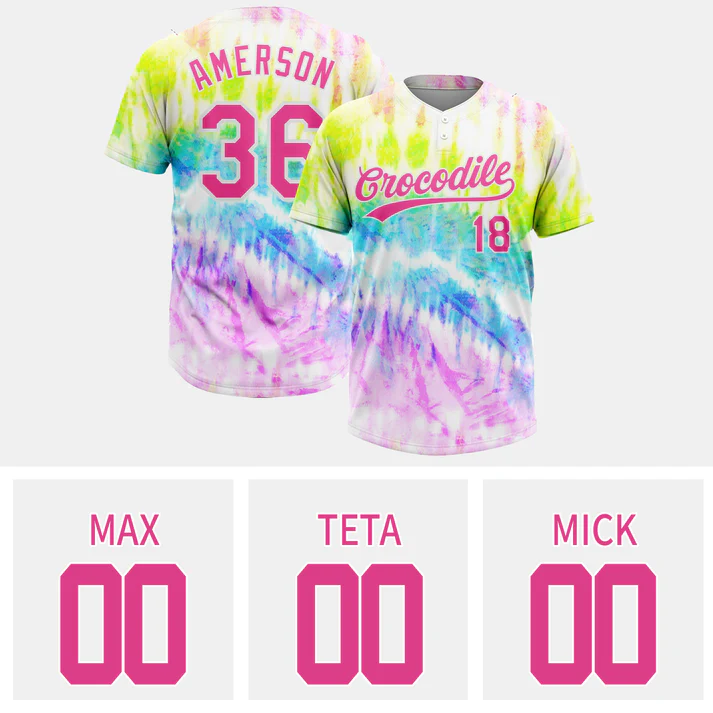 Custom Tie Dye Pink-White Sublimation Soccer Uniform Jersey