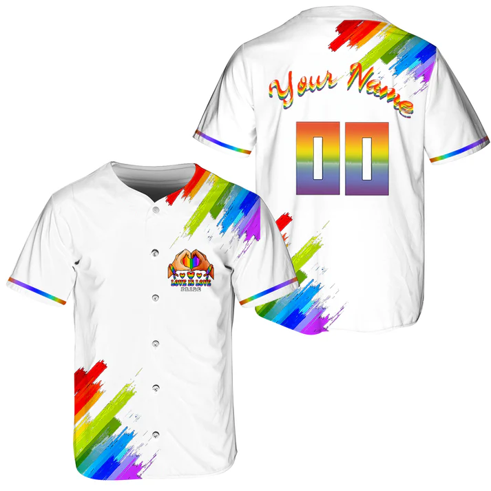 Custom Love Is Love Pride White Baseball Jerseys