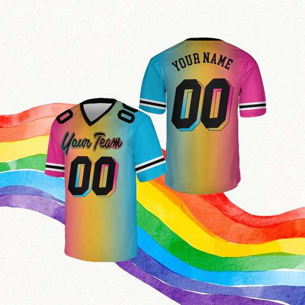 Personalized Gradient V-neck Football Jersey