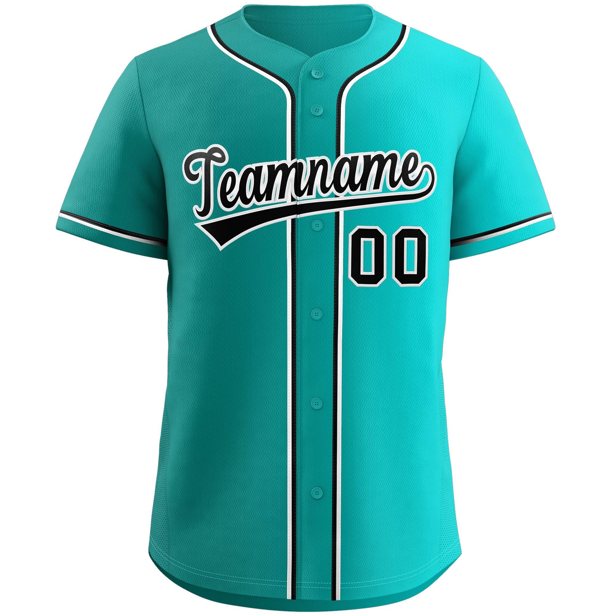 Custom Aqua & Navy/White Gradient Fashion Baseball Jersey