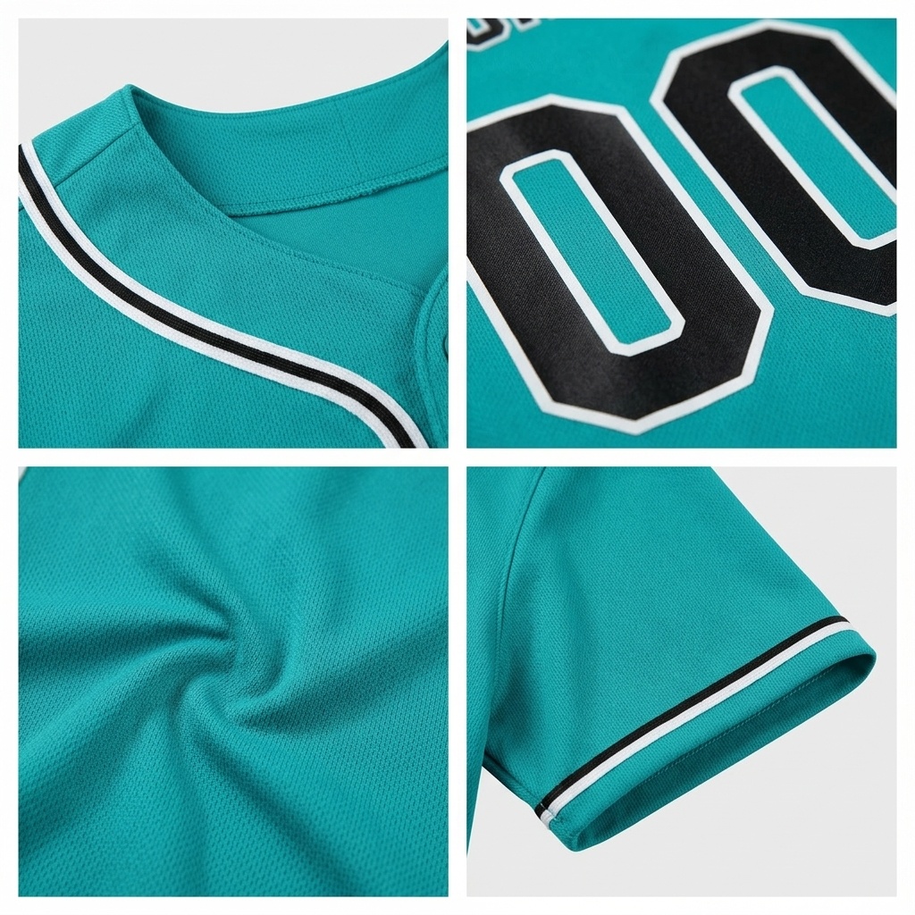 Custom Aqua & Navy/White Gradient Fashion Baseball Jersey