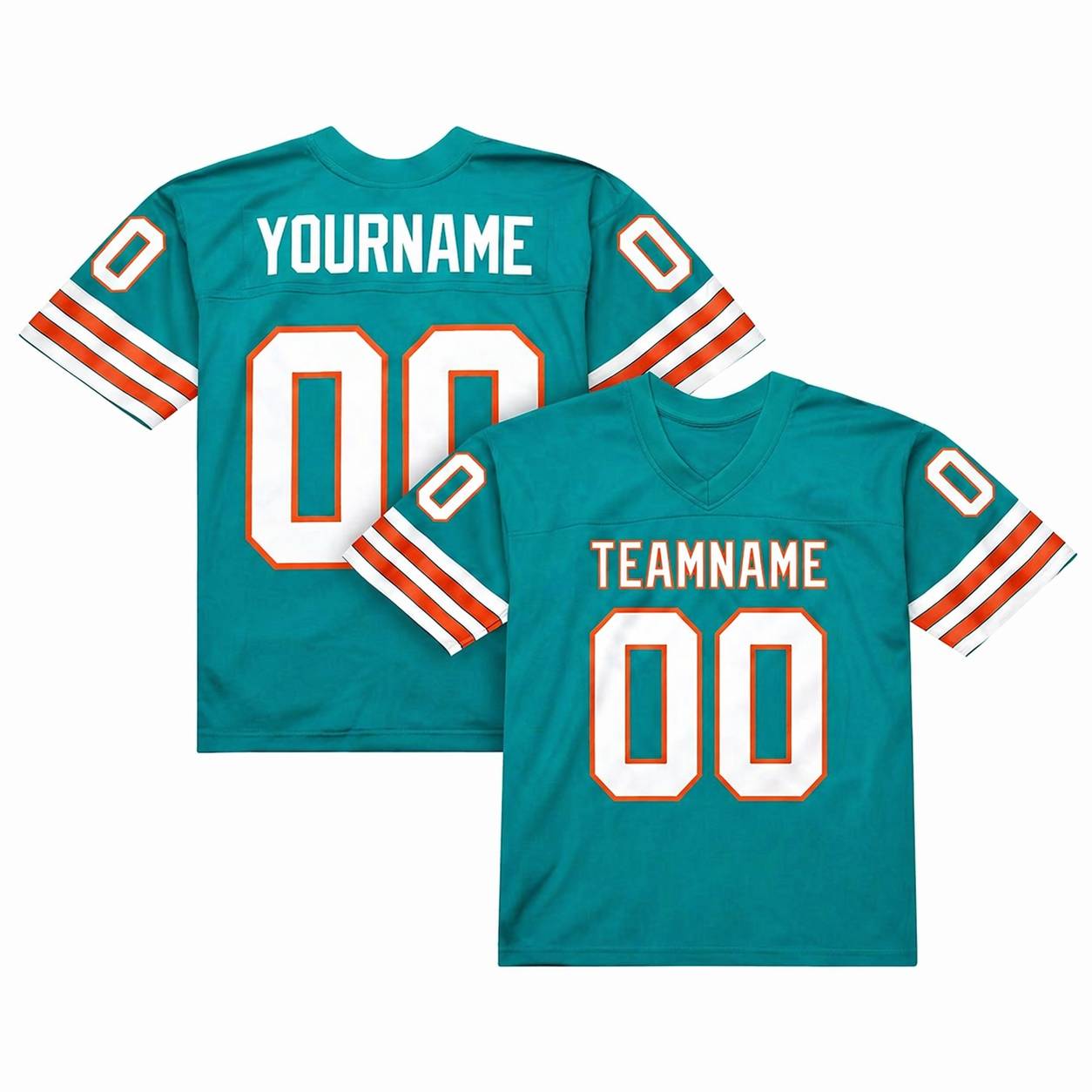 Custom Aqua & White/Red Classic Football Jersey