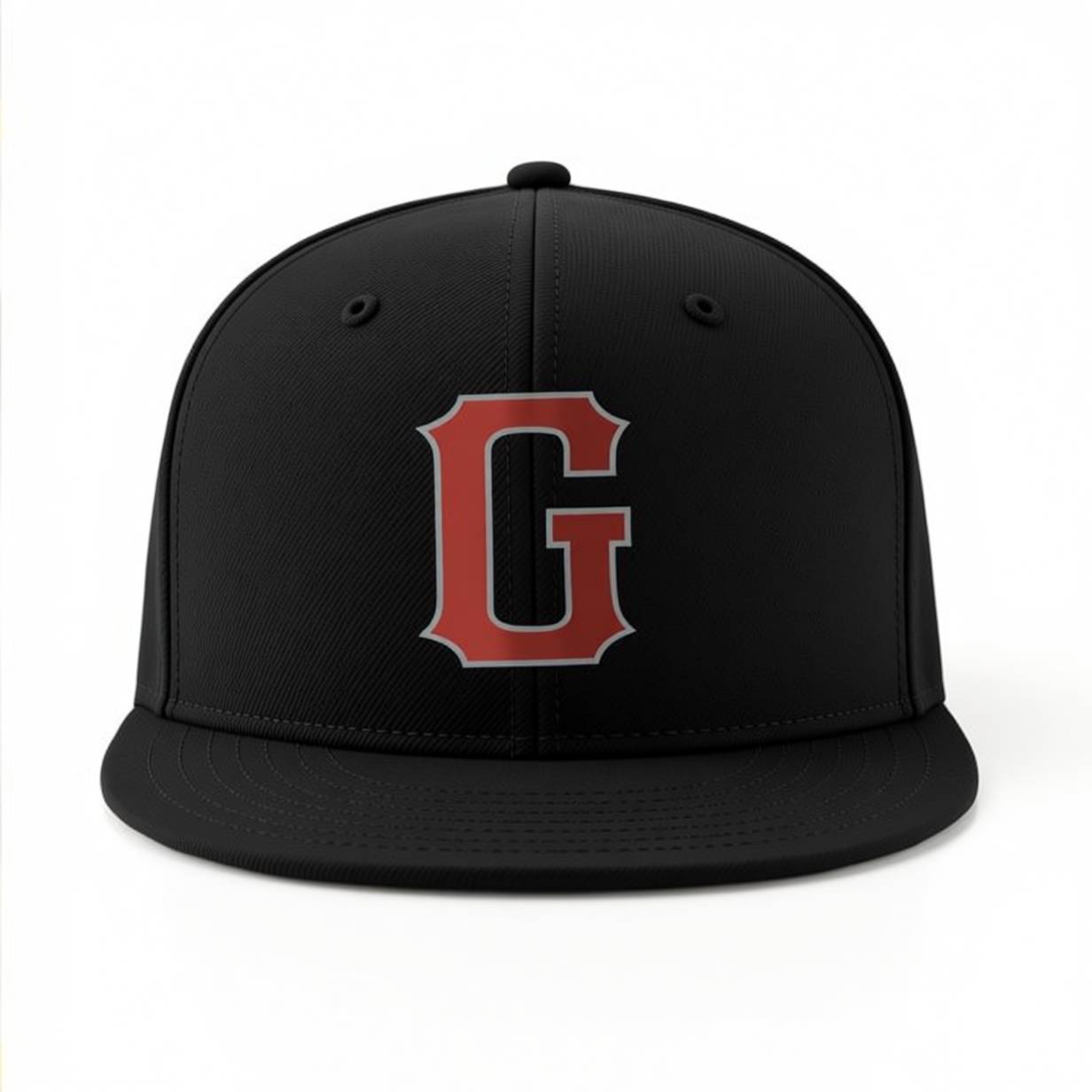 Custom Black & Red/Grey Stitched Adjustable Snapback Hat