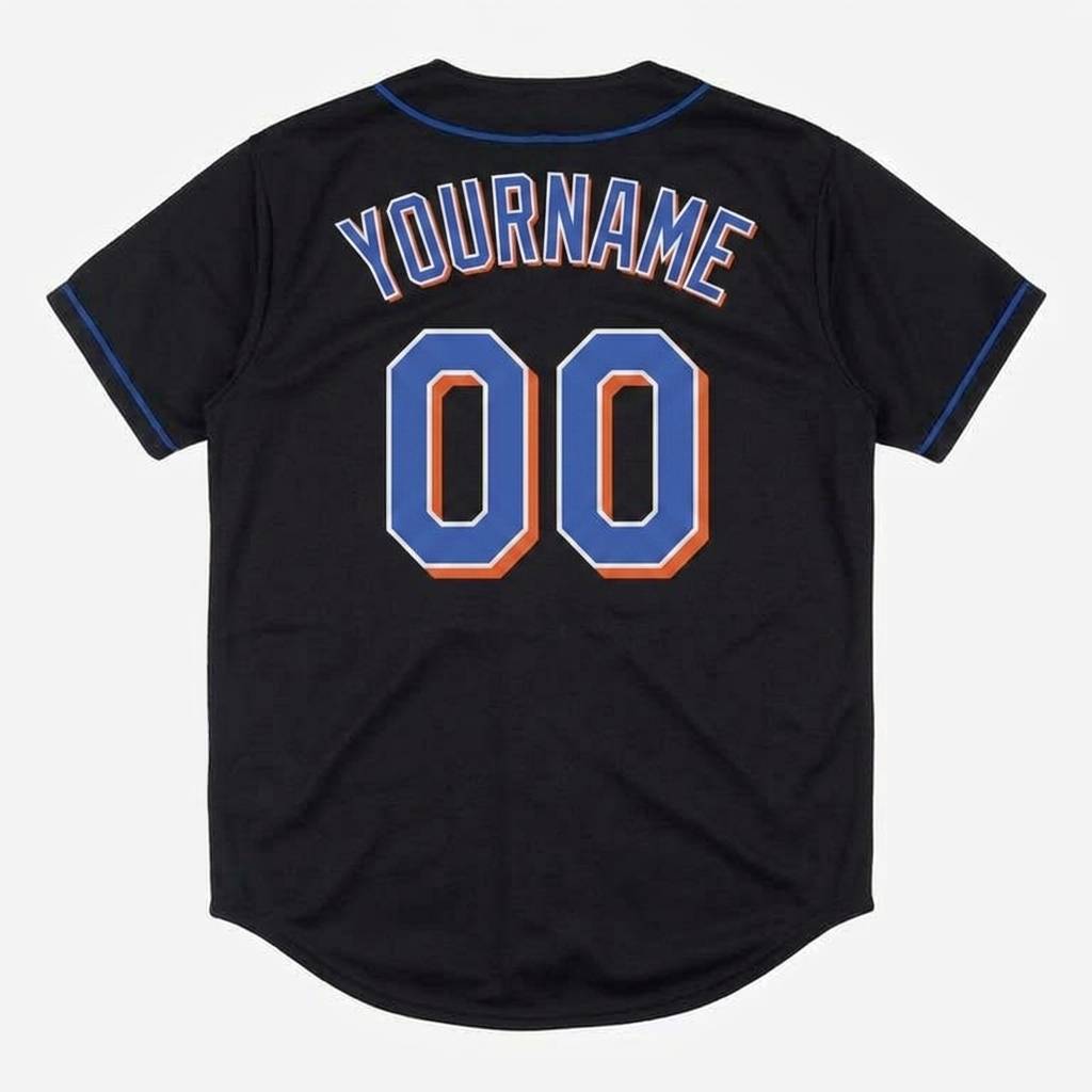 Custom Black & Royal/Orange Baseball Classic Jersey