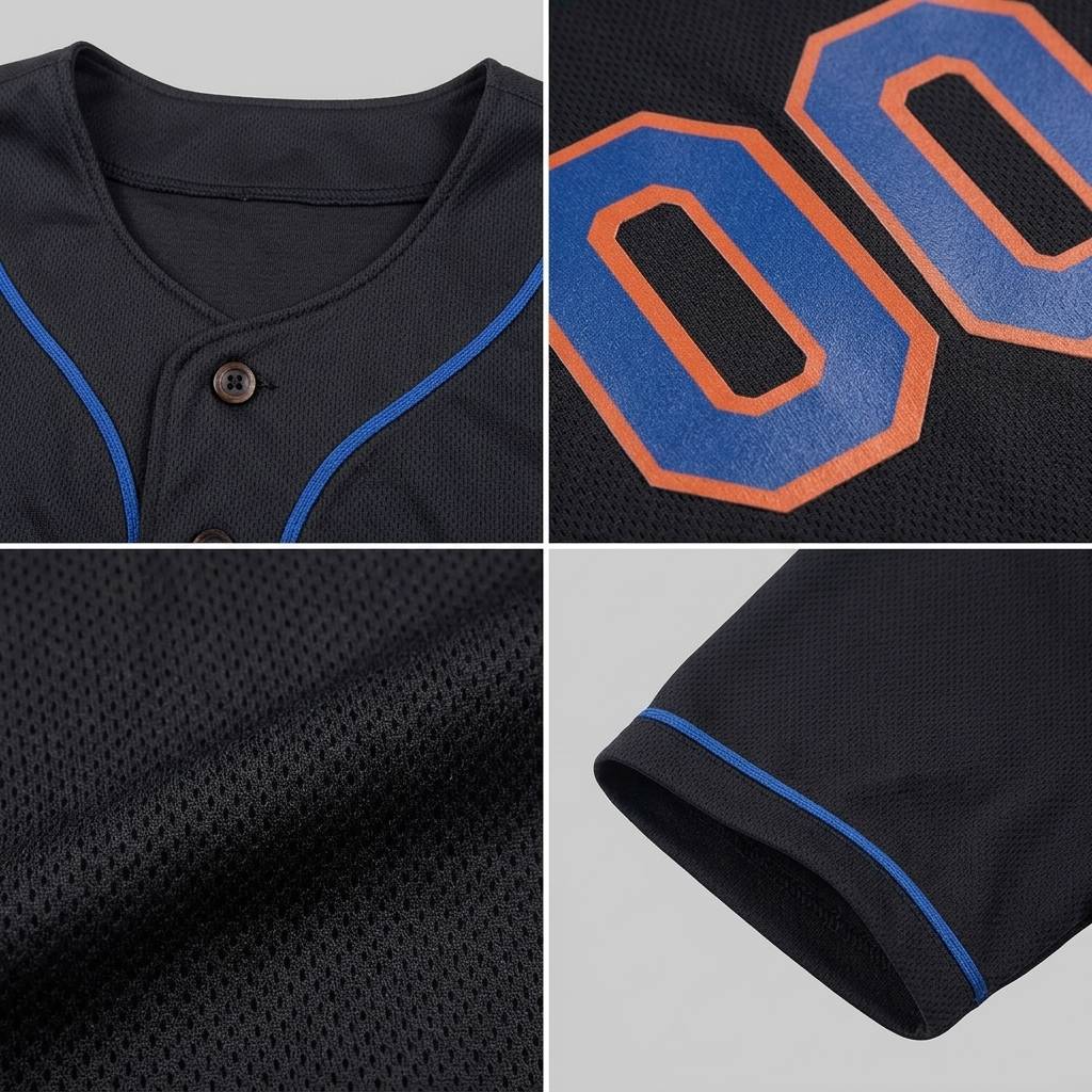 Custom Black & Royal/Orange Baseball Classic Jersey