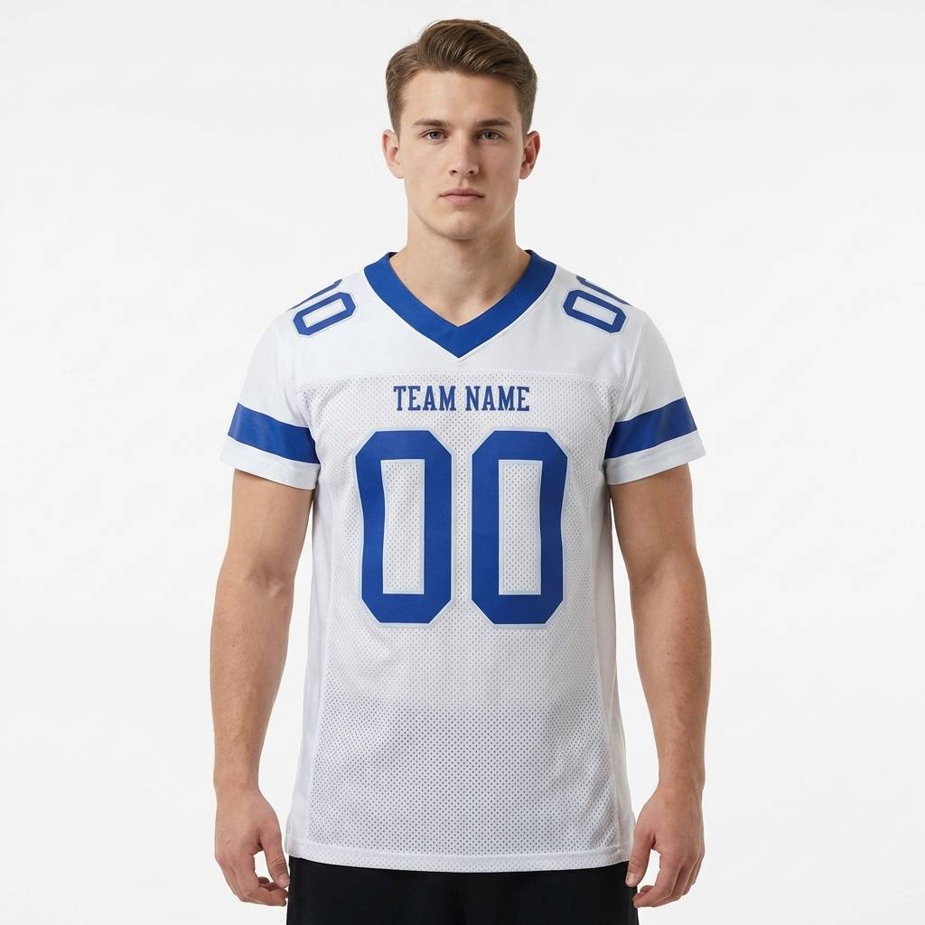Custom Blue & White Football Jersey