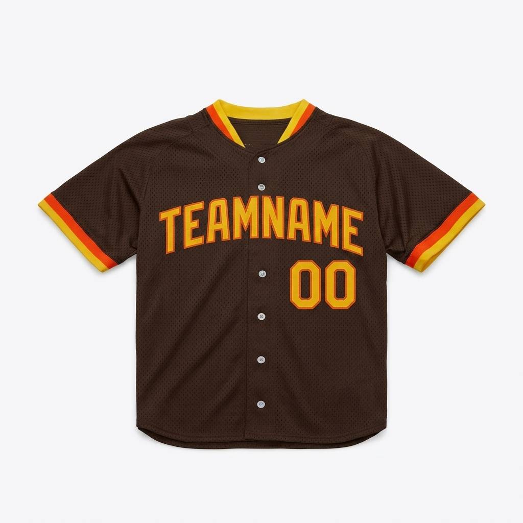 Custom Brown & Yellow/Orange Baseball Classic Jersey