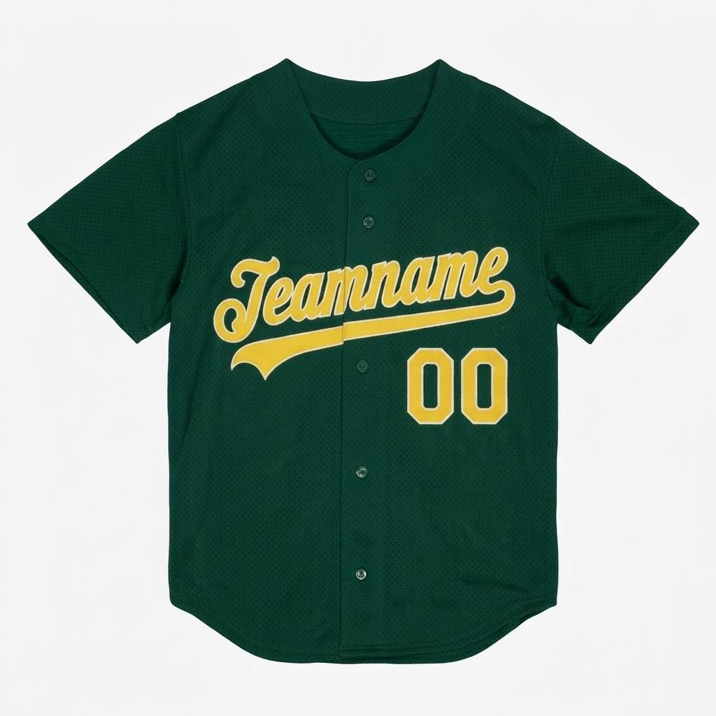 Custom Dark Green & Yellow/White Baseball Classic Jersey
