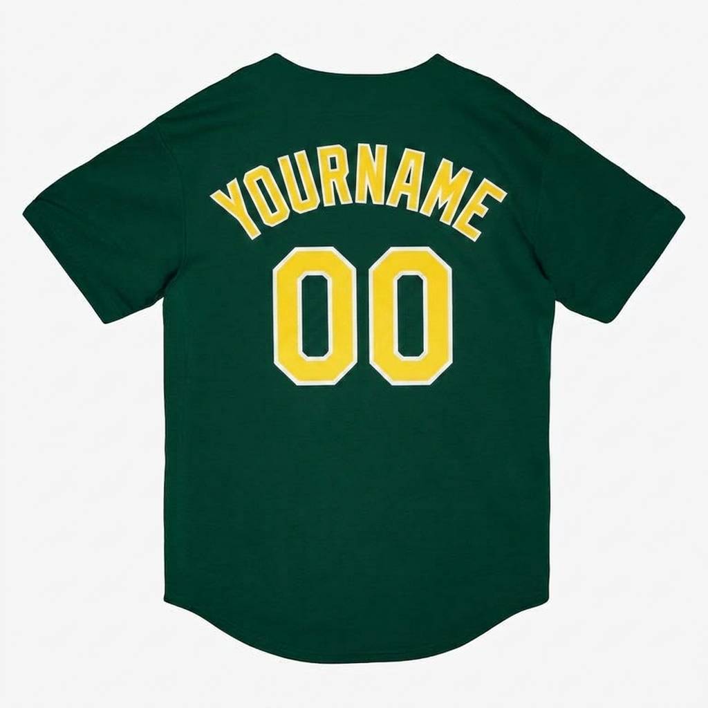 Custom Dark Green & Yellow/White Baseball Classic Jersey