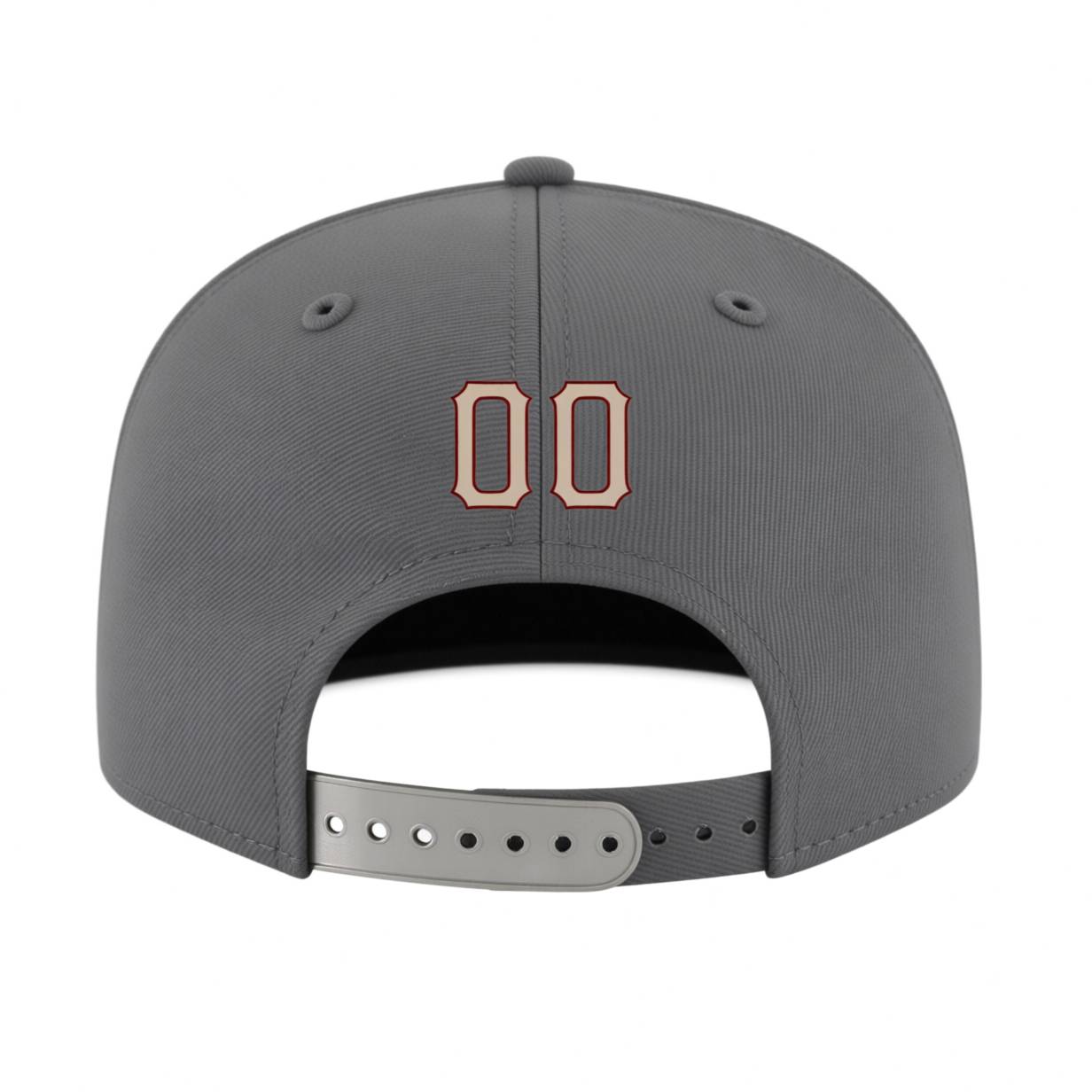 Custom Grey & Beige/Burgundy Stitched Adjustable Snapback Hat