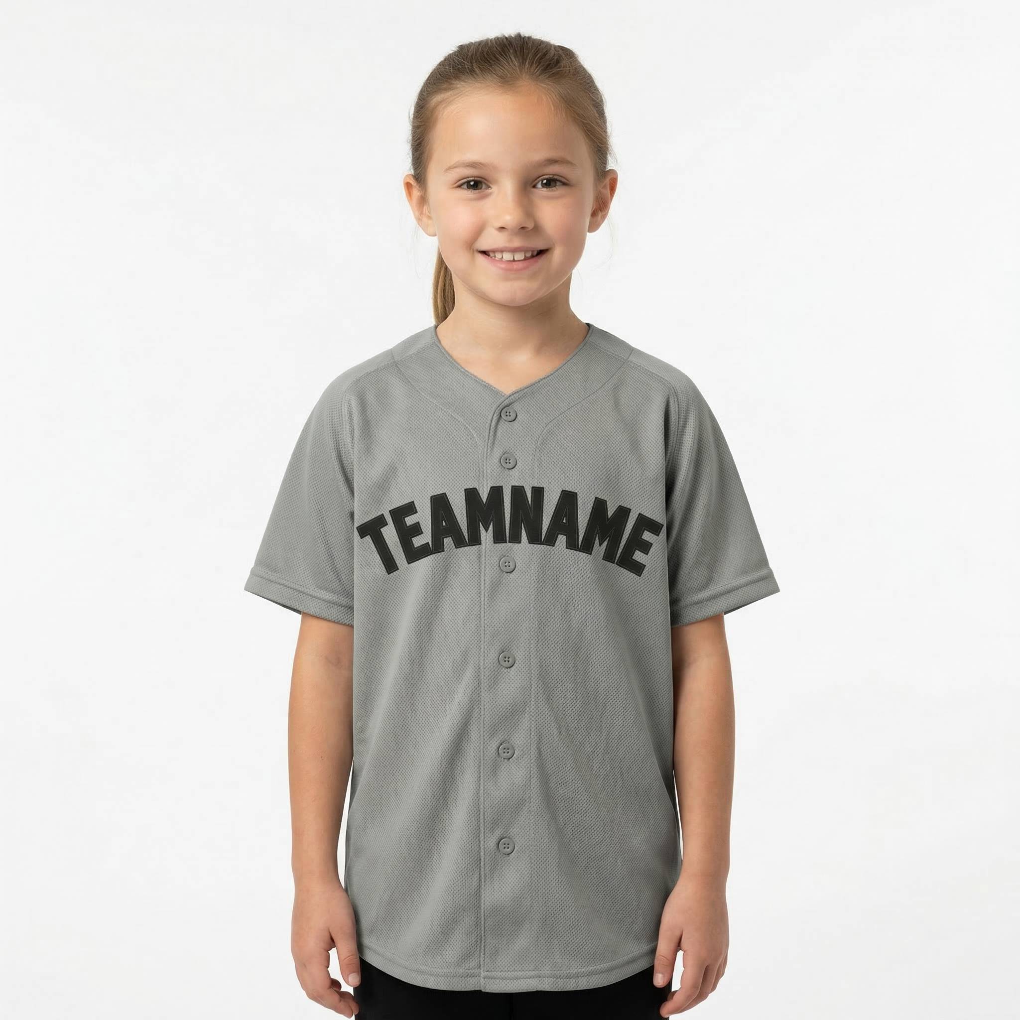 Custom Grey & Navy Blue Classic Fashion Baseball Jersey