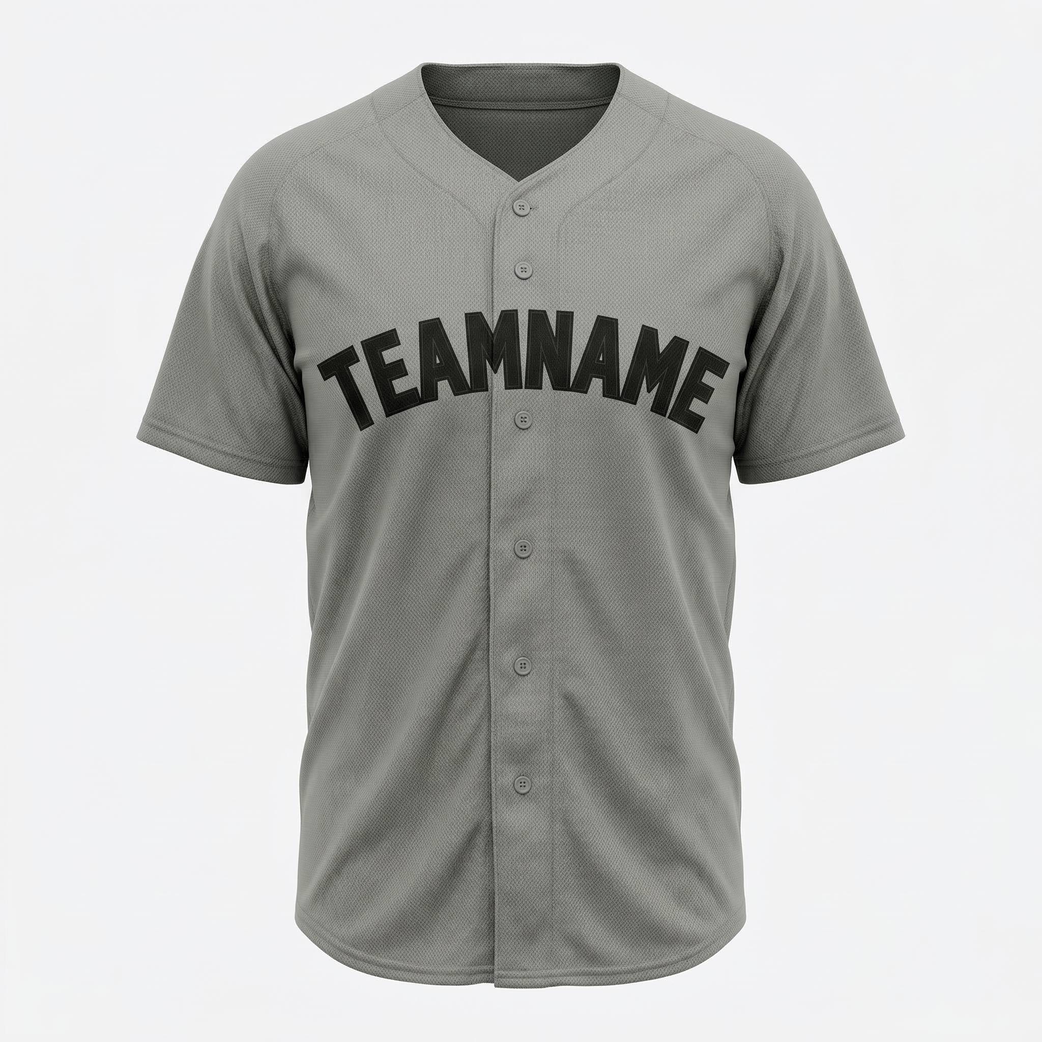 Custom Grey & Navy Blue Classic Fashion Baseball Jersey