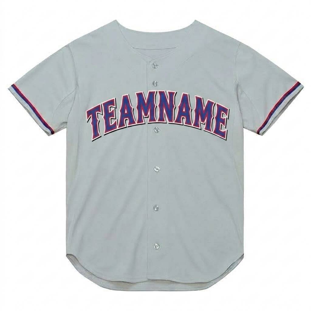 Custom Grey & Navy/White Baseball Jersey