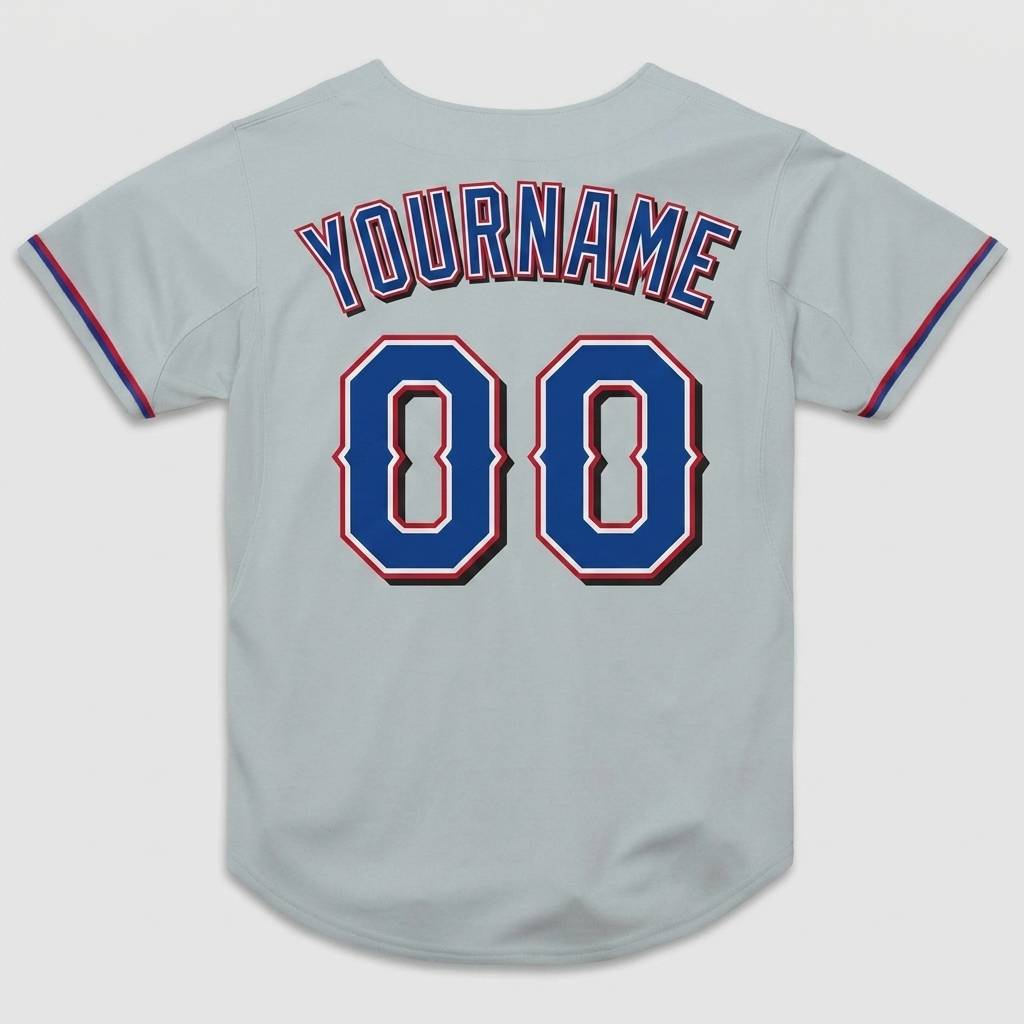 Custom Grey & Navy/White Baseball Jersey
