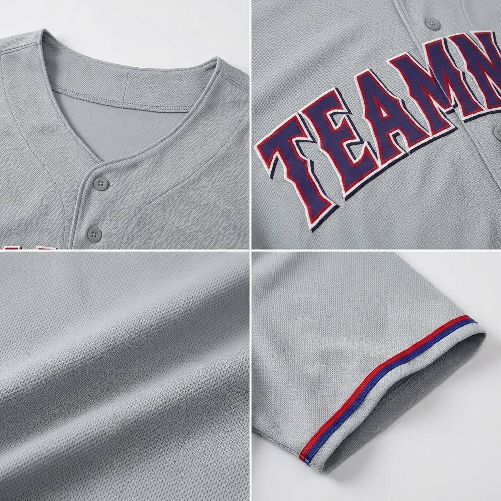 Custom Grey & Navy/White Baseball Jersey