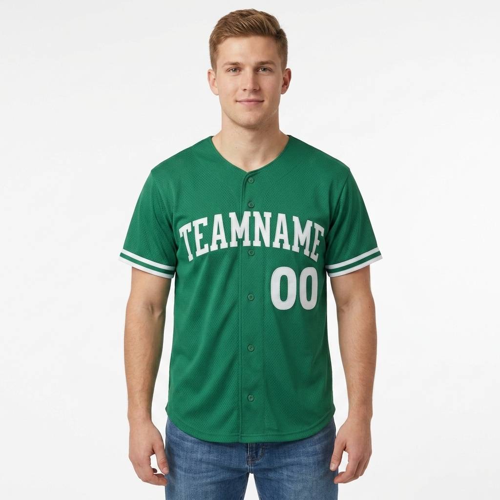 Custom Kelly Green & White Baseball Classic Jersey