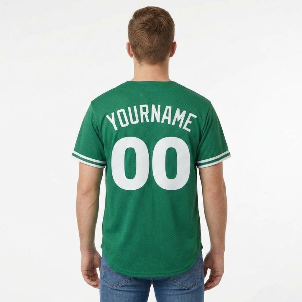 Custom Kelly Green & White Baseball Classic Jersey