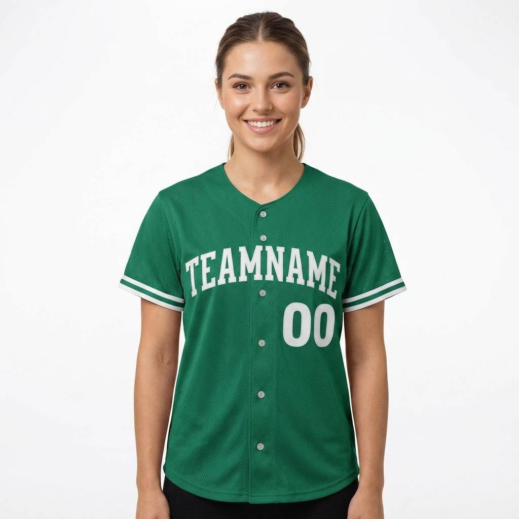 Custom Kelly Green & White Baseball Classic Jersey