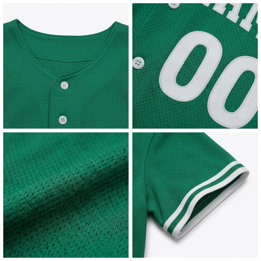 Custom Kelly Green & White Baseball Classic Jersey