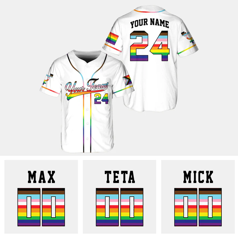 Custom LGBT Pride Baseball Jersey Shirt