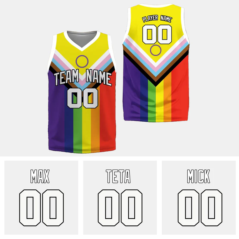 Custom LGBTQ Pride Basketball Team Jersey