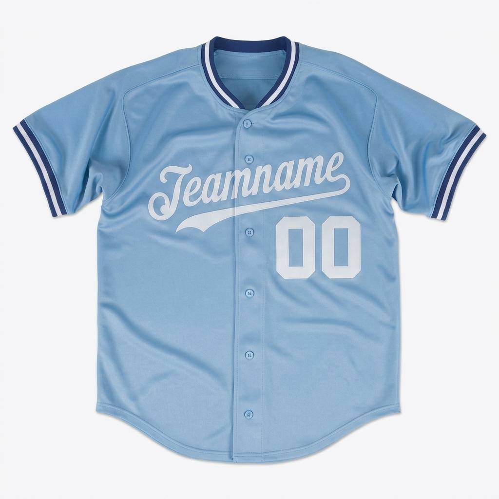 Custom Light Blue & White/Navy Baseball Classic Jersey