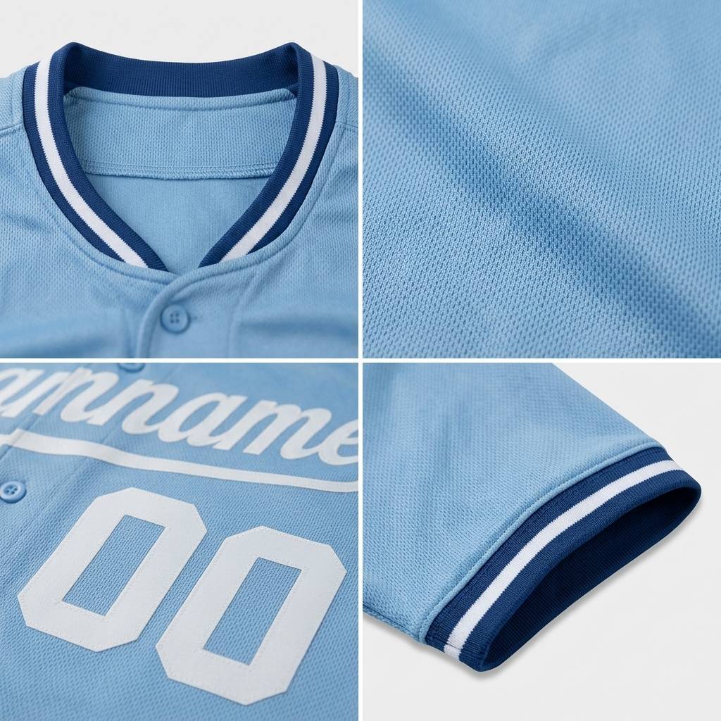 Custom Light Blue & White/Navy Baseball Classic Jersey