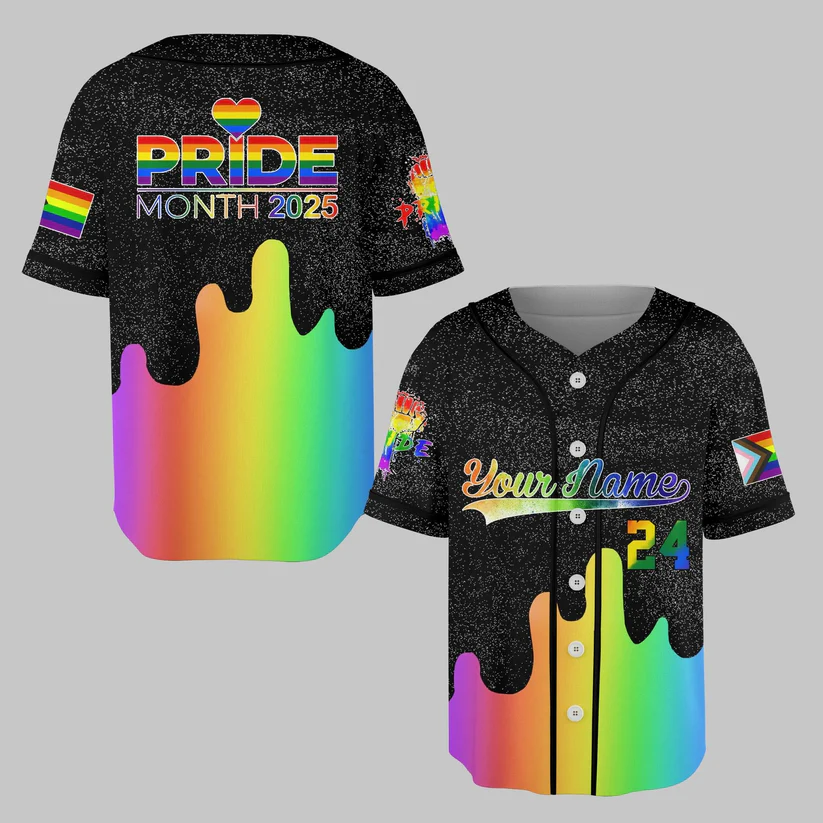 Custom Name Number Baseball White Jersey for LGBT