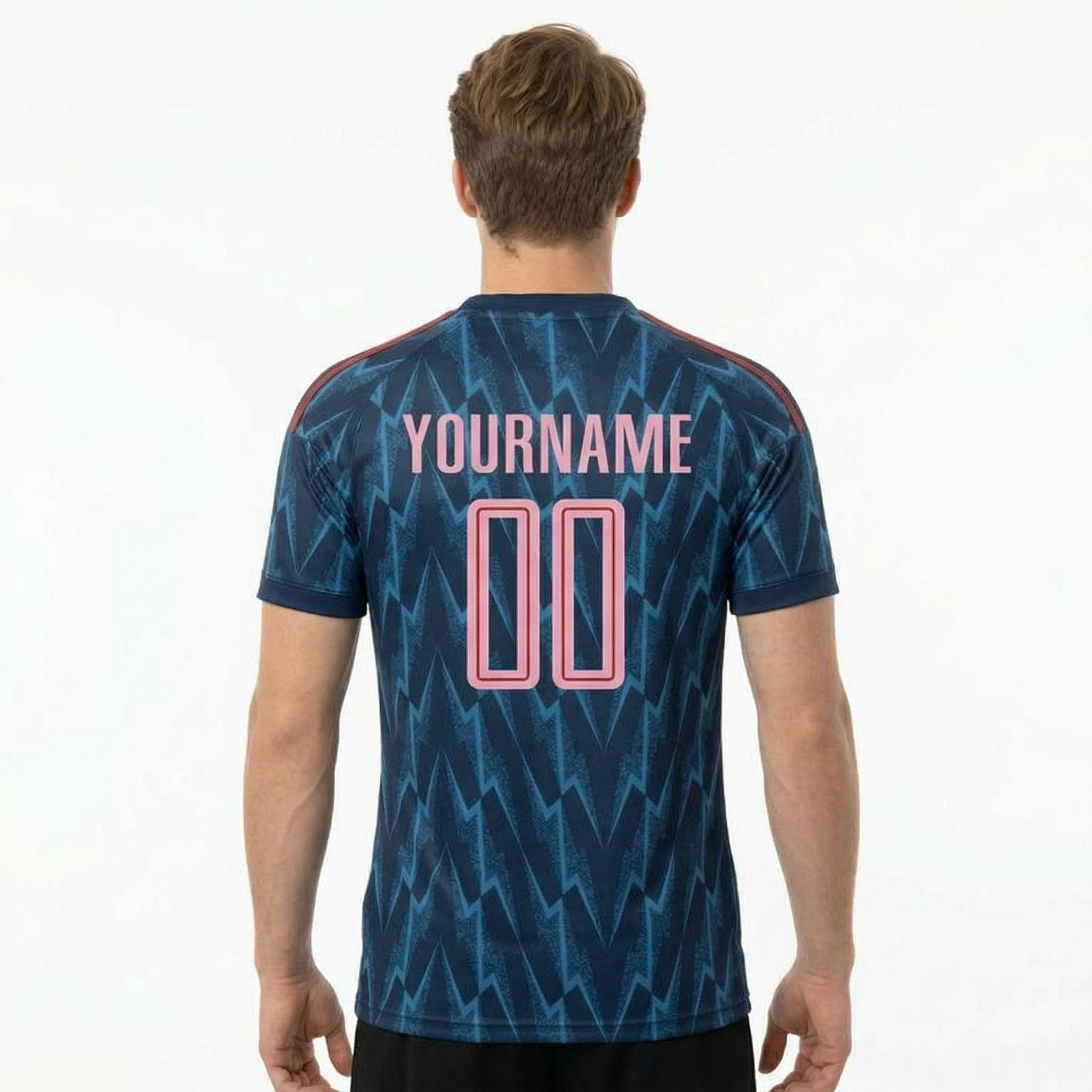 Custom Navy & Pink Custom Soccer Jersey