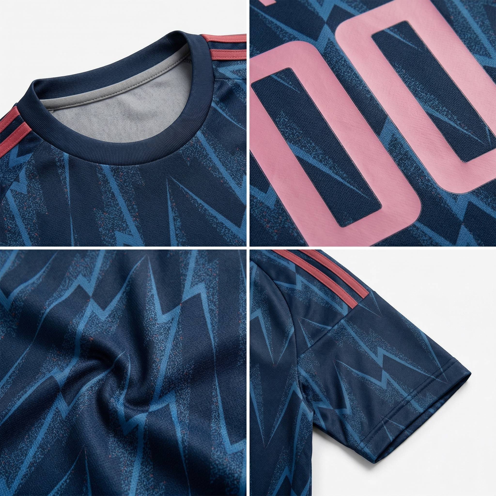 Custom Navy & Pink Custom Soccer Jersey