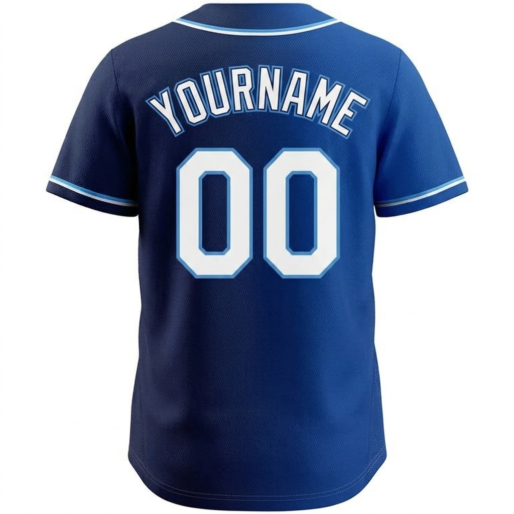 Custom Navy & Royal/White Gradient Fashion Baseball Jersey