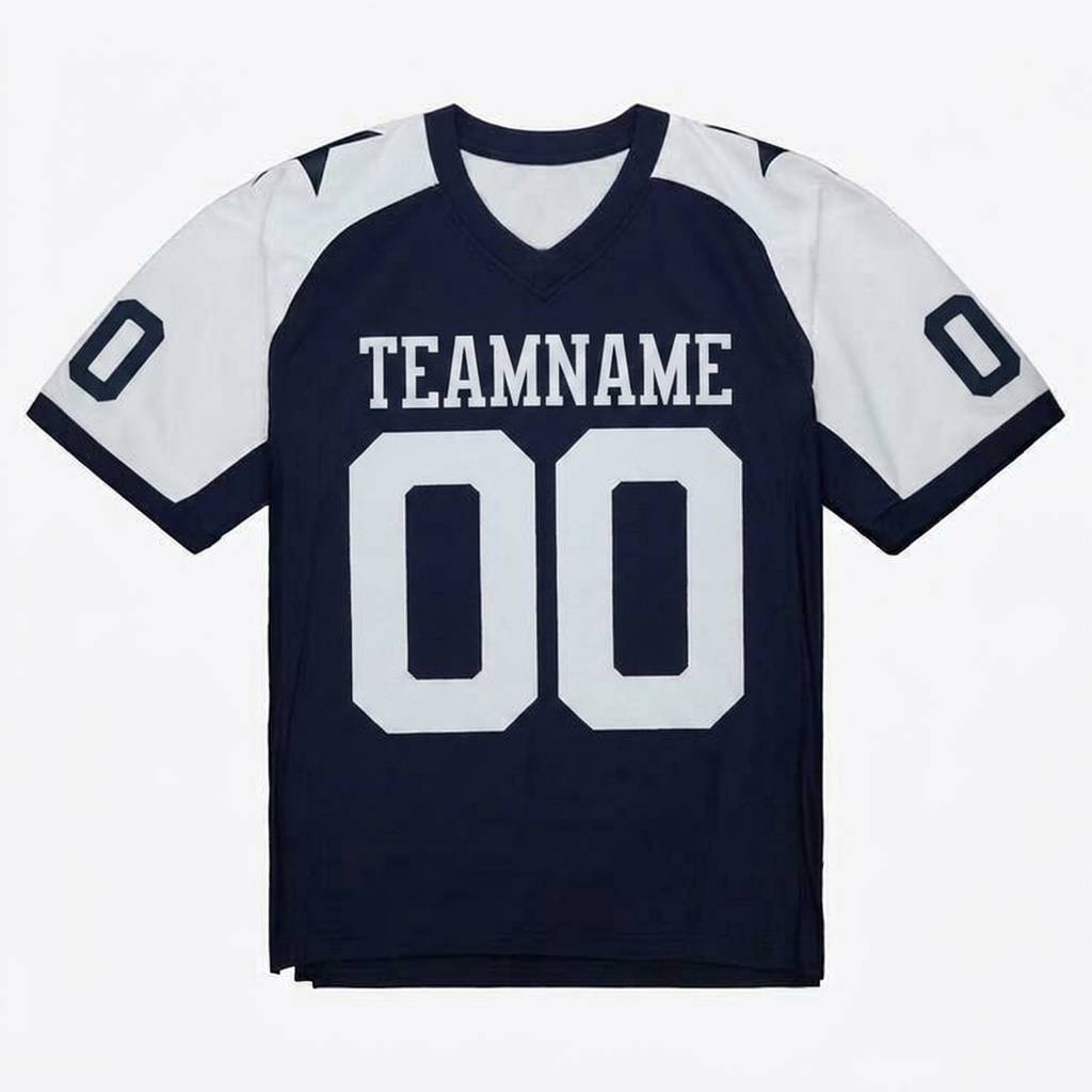 Custom Navy & White Classic Football Jersey