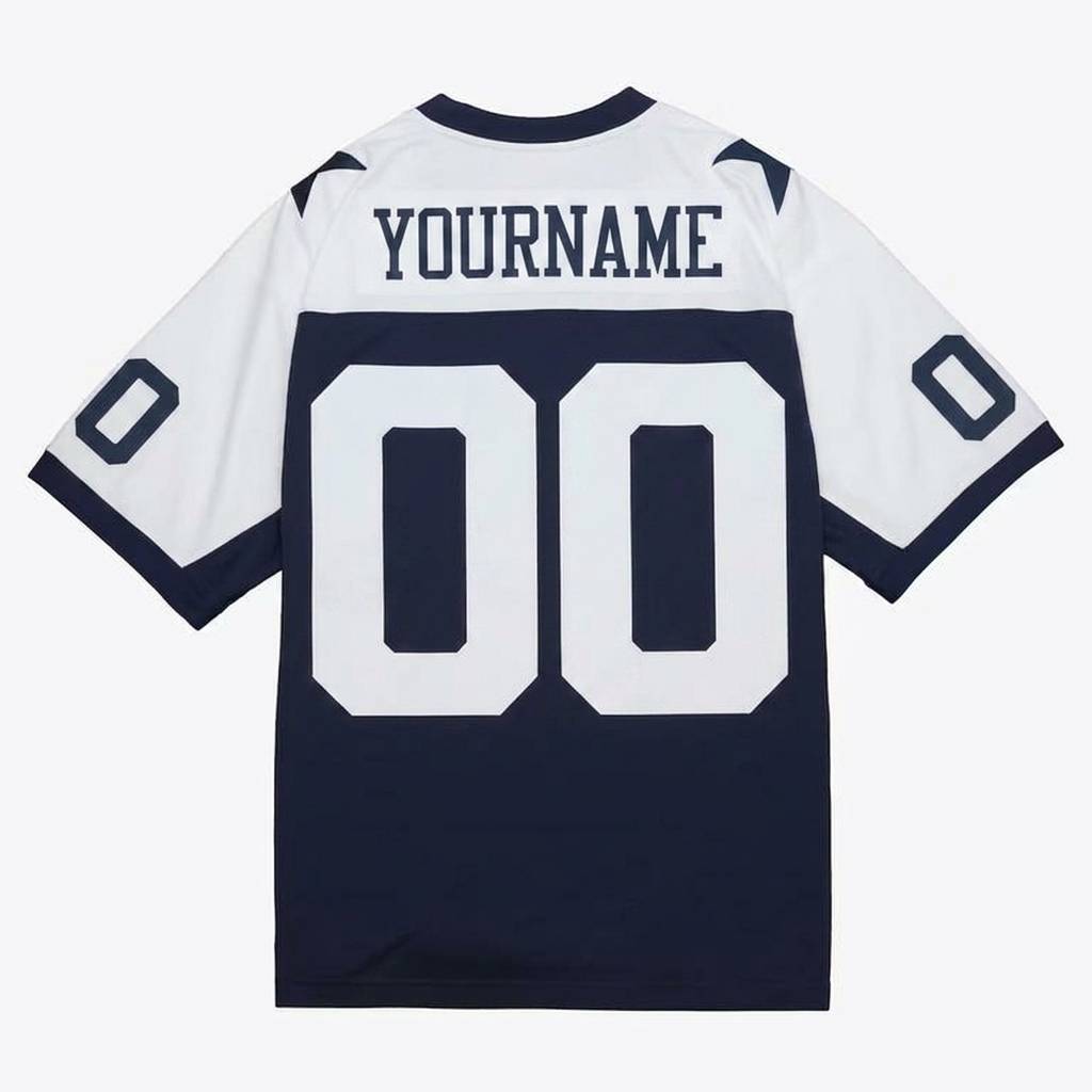 Custom Navy & White Classic Football Jersey