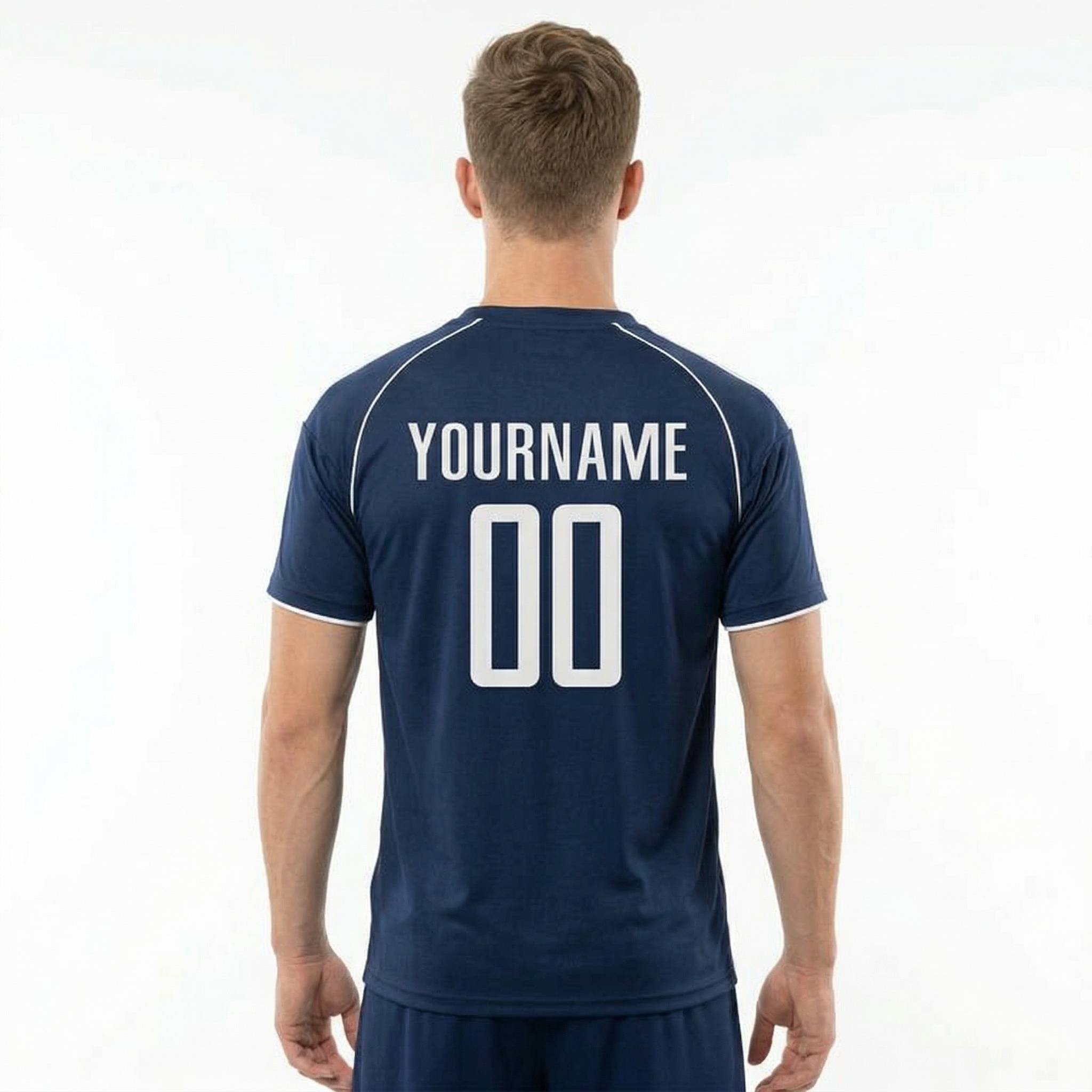 Custom Navy & White Soccer Jersey