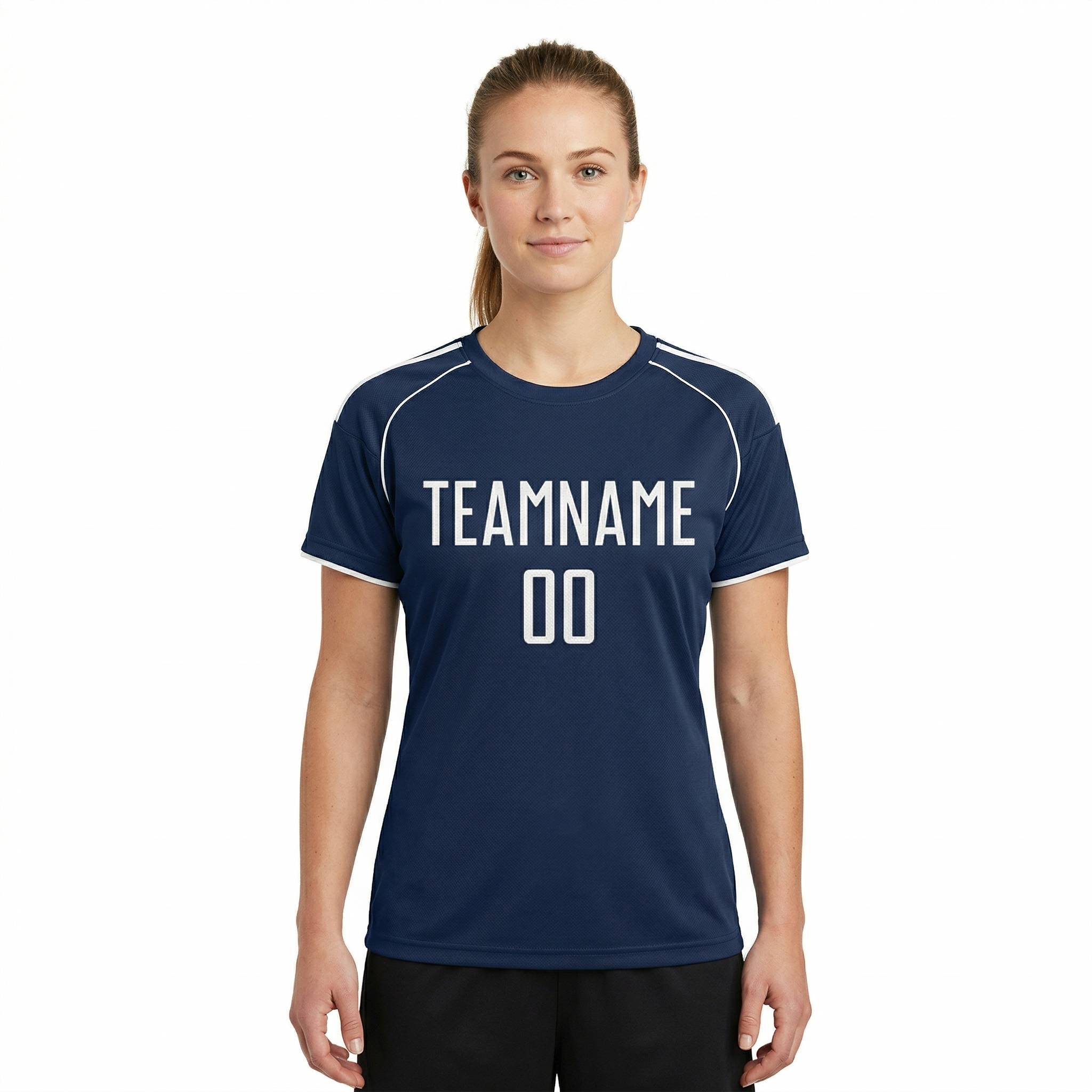 Custom Navy & White Soccer Jersey