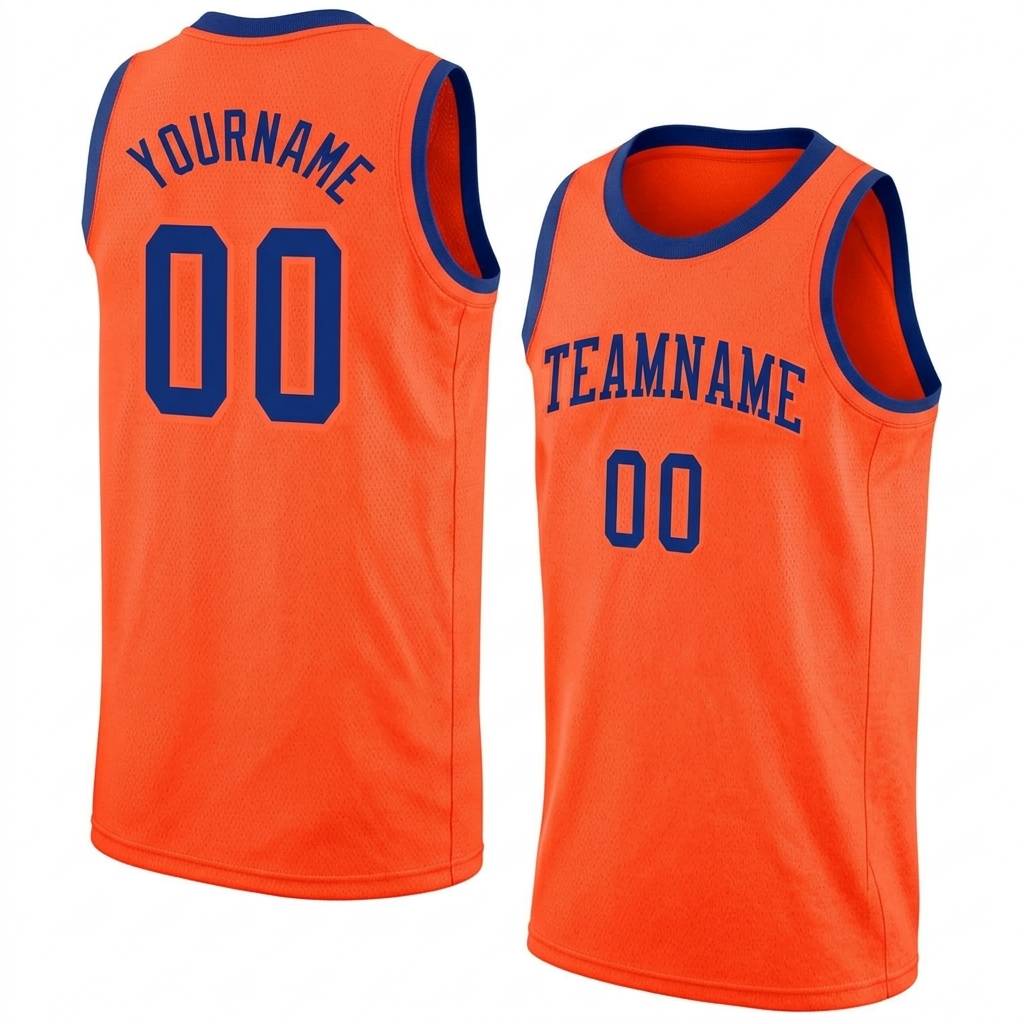 Custom Neon Orange & Navy Basketball City Edition Jersey