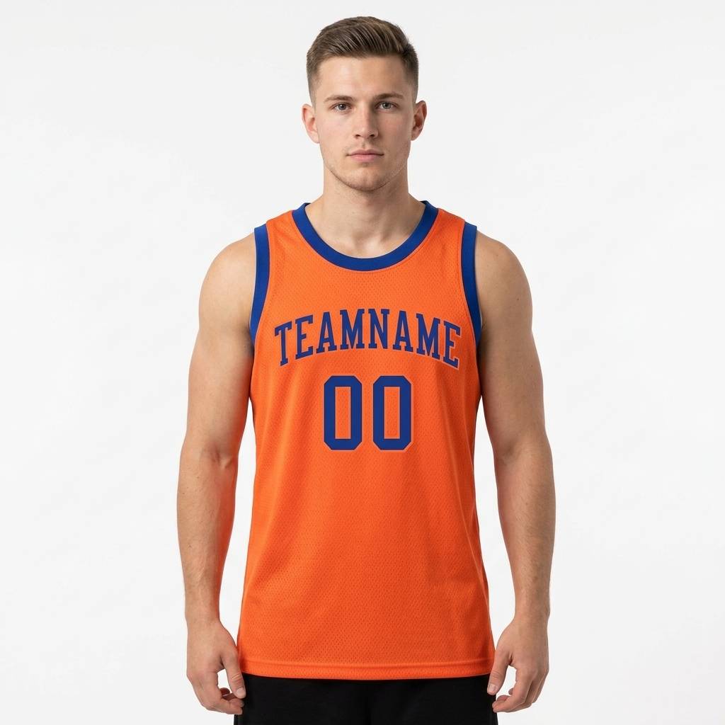 Custom Neon Orange & Navy Basketball City Edition Jersey