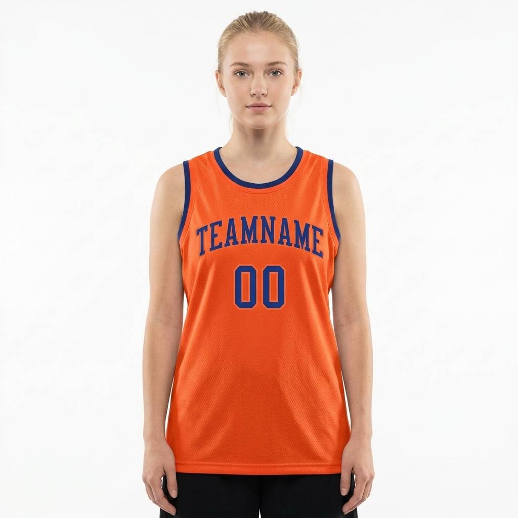 Custom Neon Orange & Navy Basketball City Edition Jersey