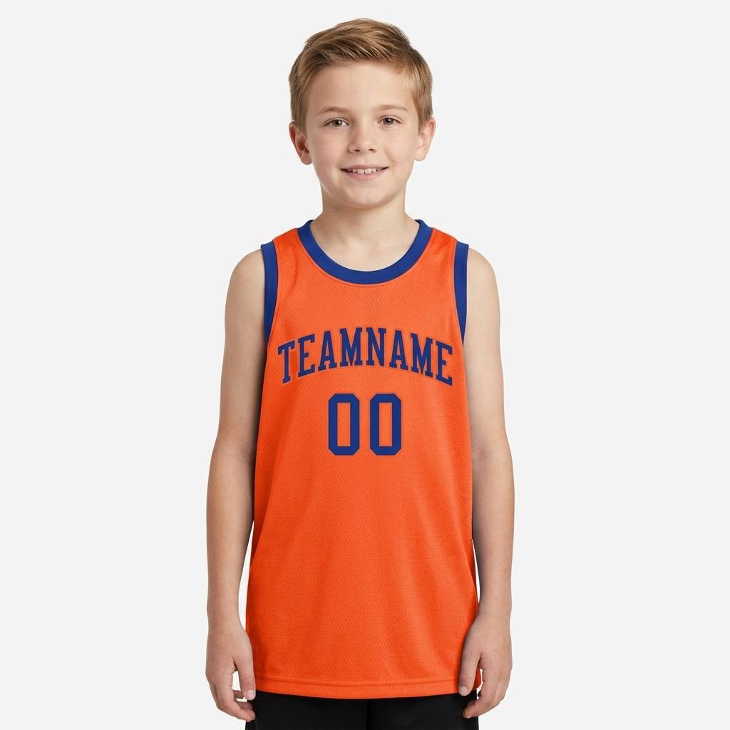 Custom Neon Orange & Navy Basketball City Edition Jersey
