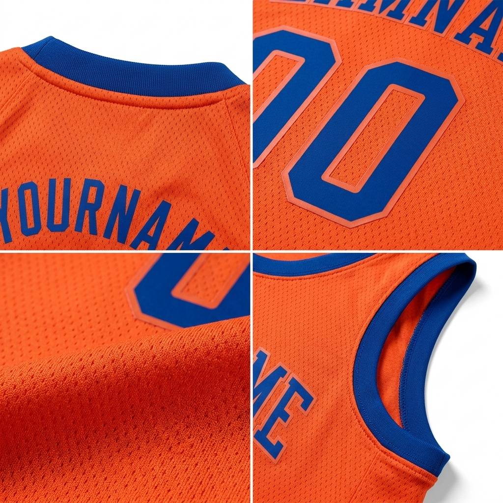 Custom Neon Orange & Navy Basketball City Edition Jersey