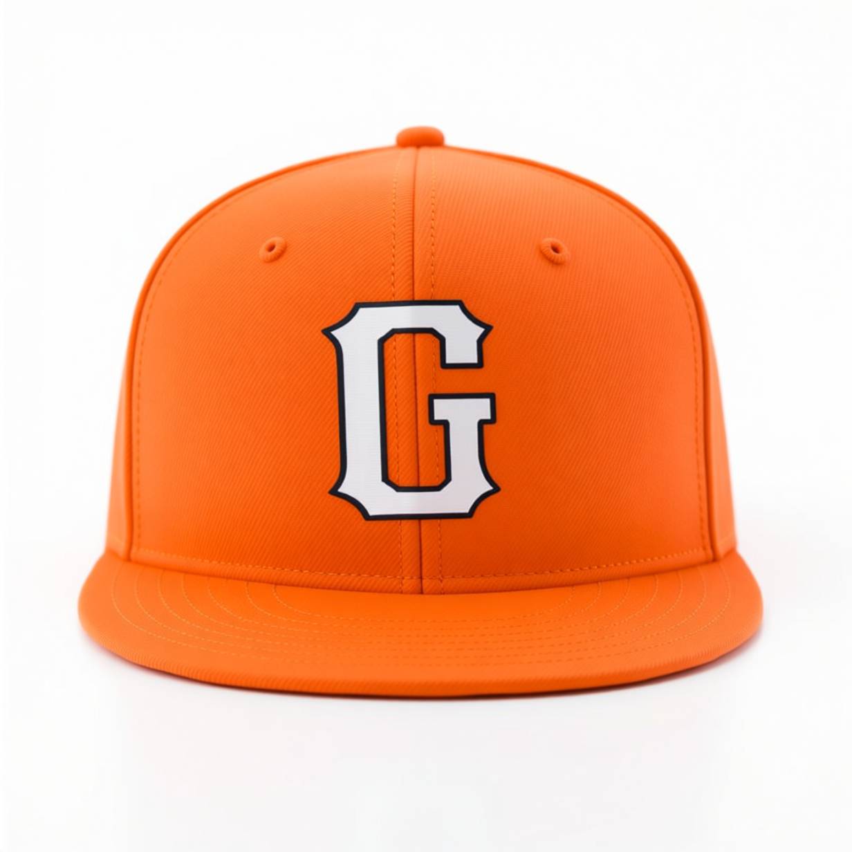 Custom Orange & White/Black Stitched Adjustable Snapback Hat