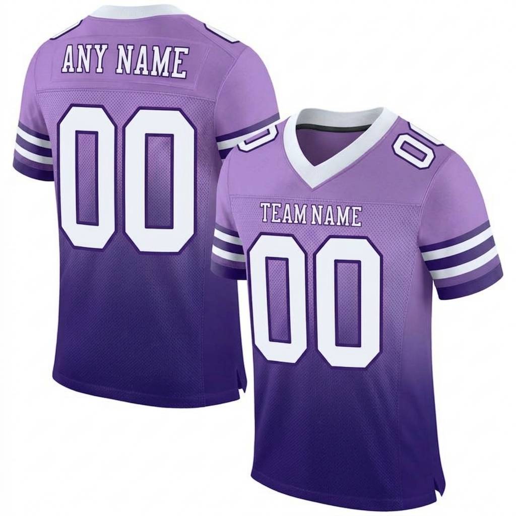 Custom Purple & White Gradient Football Jersey
