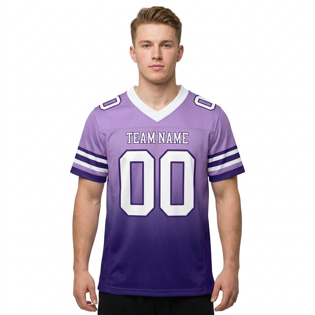 Custom Purple & White Gradient Football Jersey