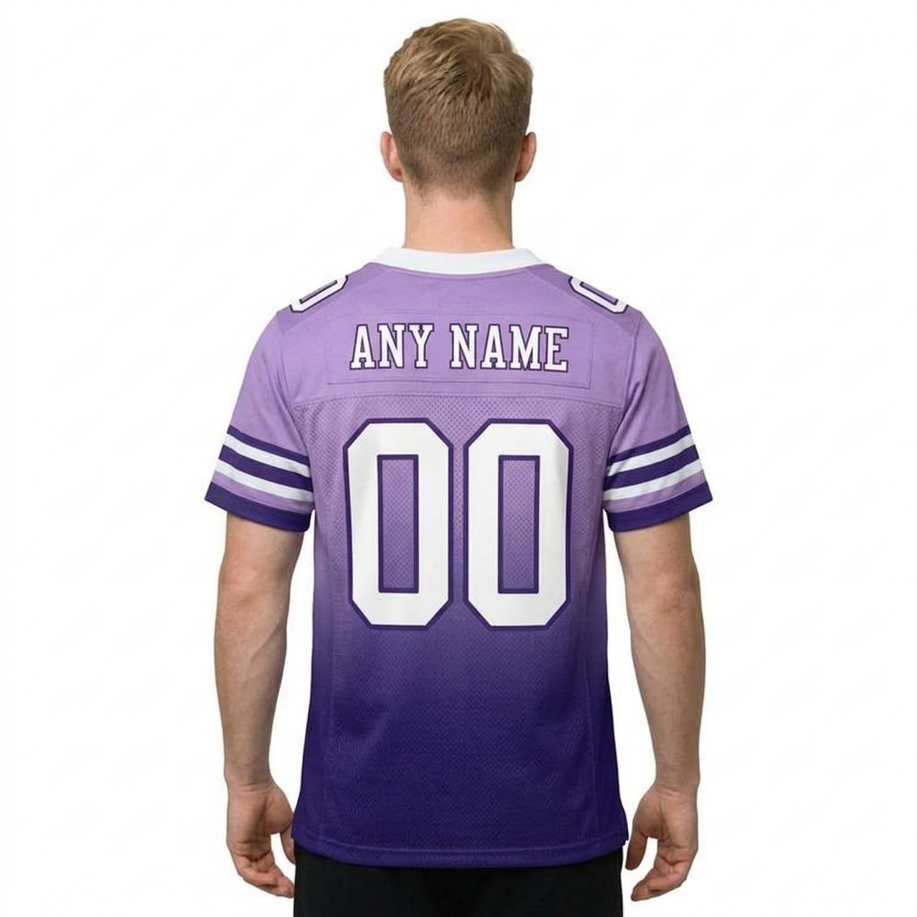 Custom Purple & White Gradient Football Jersey
