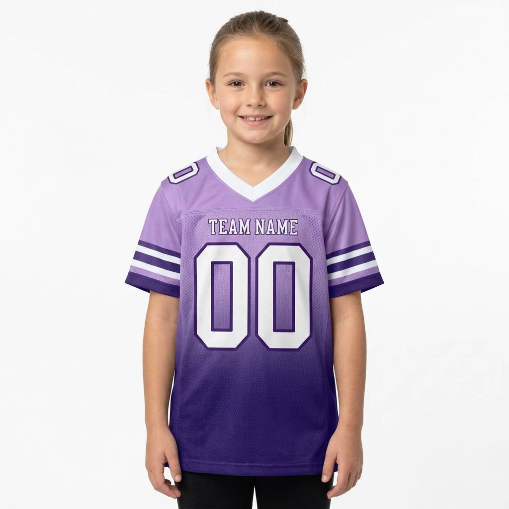 Custom Purple & White Gradient Football Jersey
