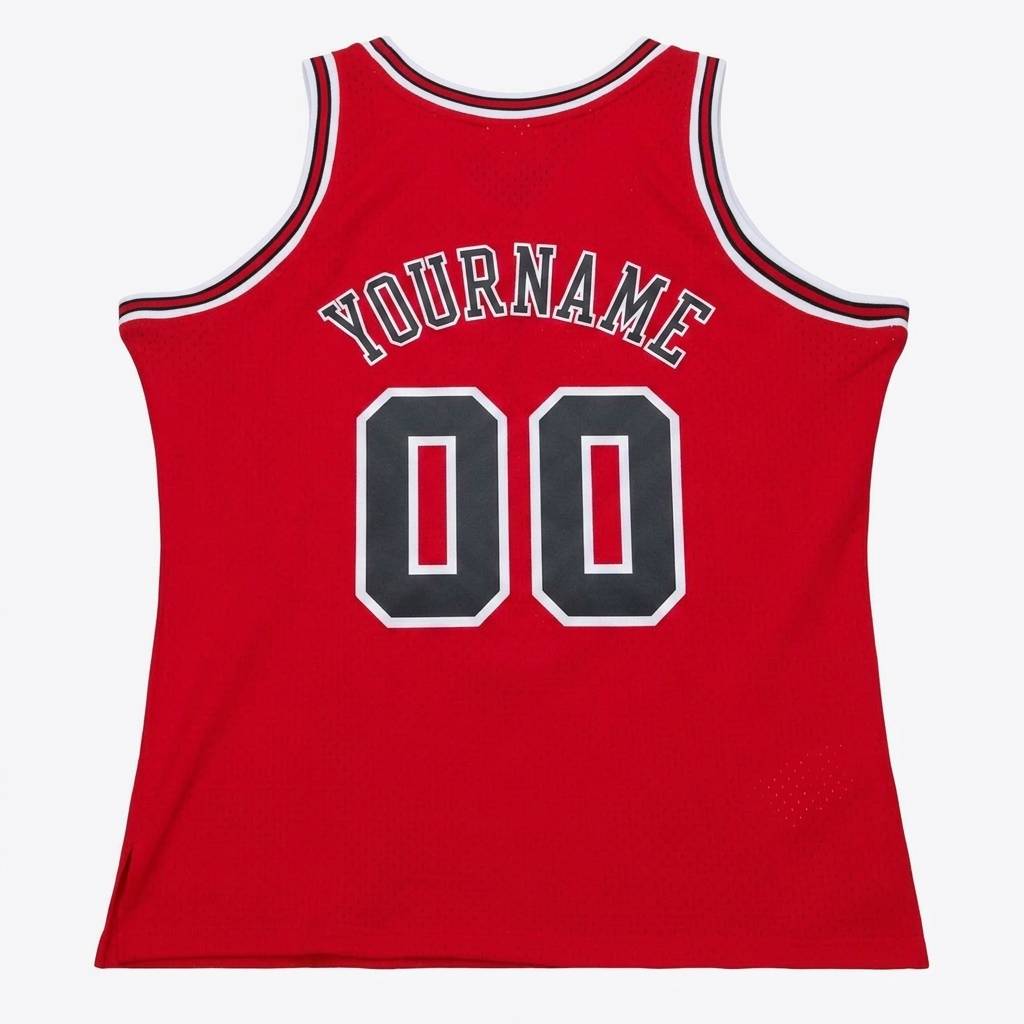 Custom Red & Black/White Basketball Classic Jersey